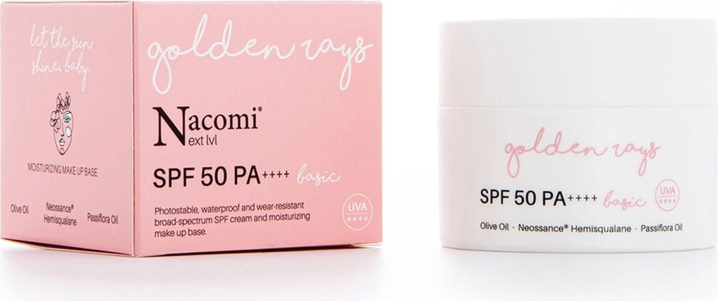 A pink box and a white jar of skincare product are displayed side-by-side against a white background.