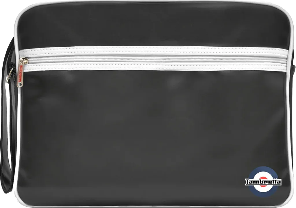 Sac rétro Lambretta noir et blanc à bandoulière réglable