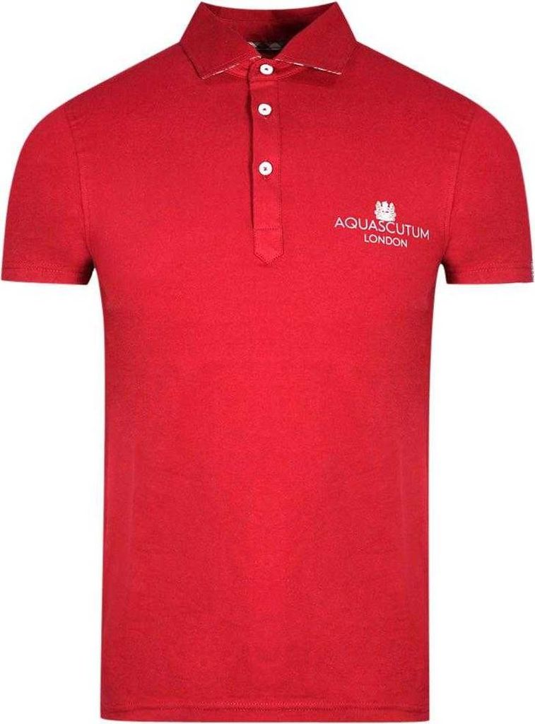 Aquascutum - "London" Poloshirt für Herren/Damen Unisex, Logo SY164 (M) (Rot)