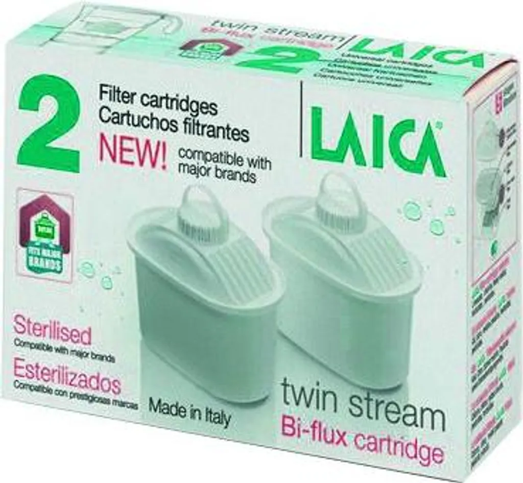 Cartouches LAICA Bi-Flux F2M à charbon actif - Filtration haute qualité