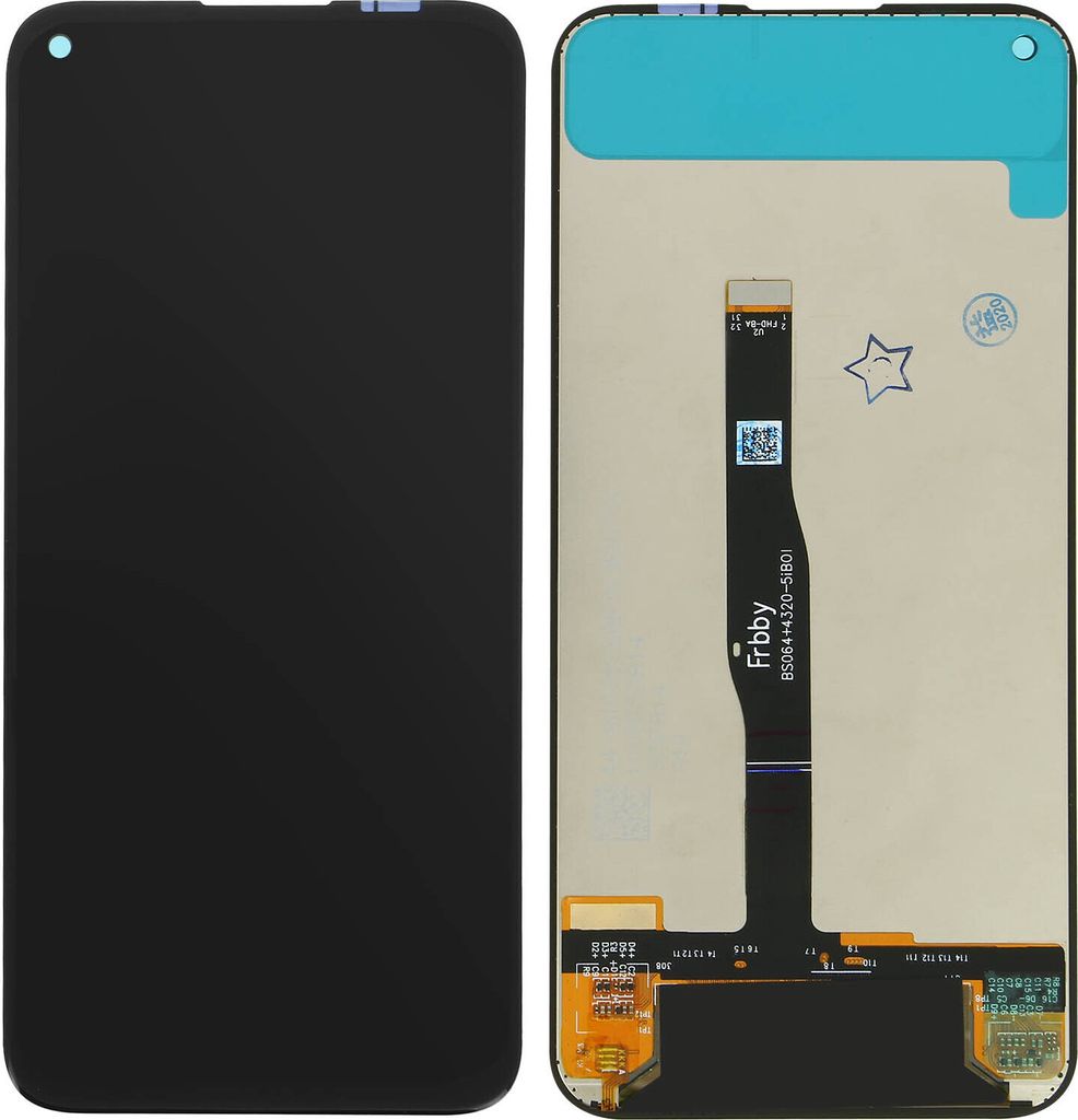 Clappio, Ersatzdisplay Huawei P40 Lite kompatibel, Scheibe vormontiert, Schwarz