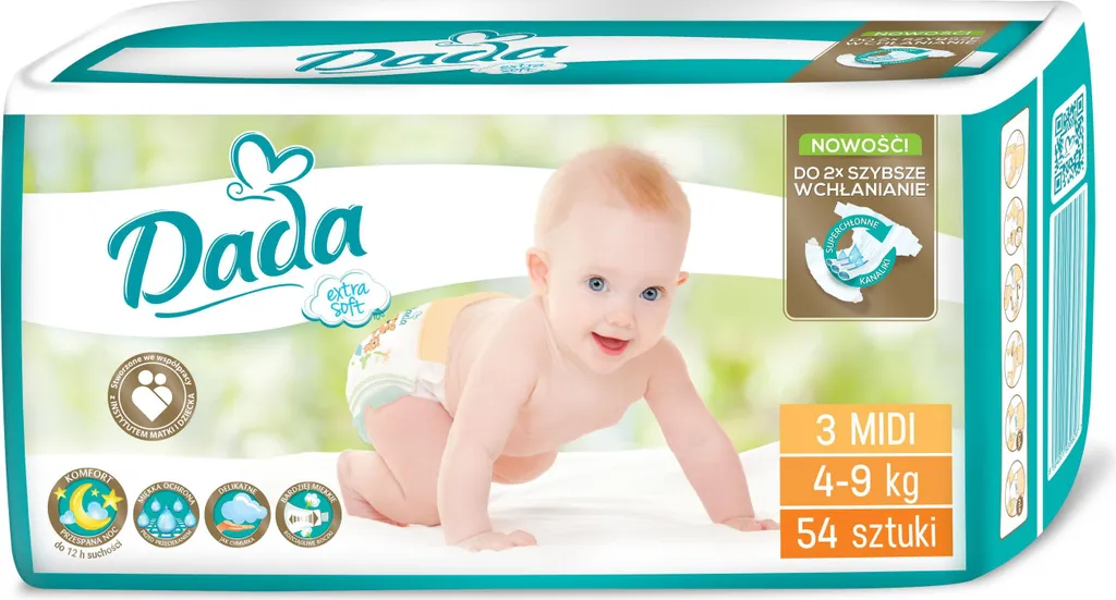 Couches Ultra Douces DADA Extra Soft MIDI 3 Absorbantes - Lot de 54