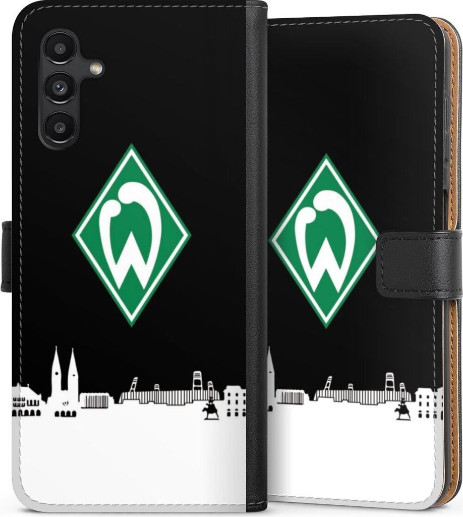 DeinDesign Klapphülle für Samsung Galaxy A13 5G Handytasche Lederhülle Tasche Offizielles Lizenzprodukt SV Werder Bremen Skyline