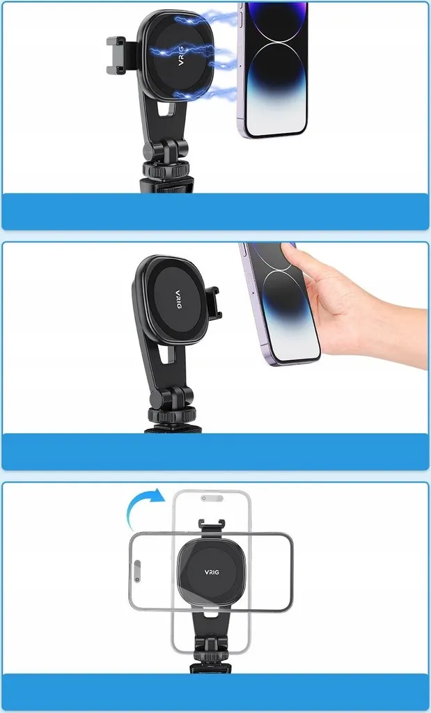 Support trépied MagSafe iPhone pour vlogging avec double griffe flash - 11