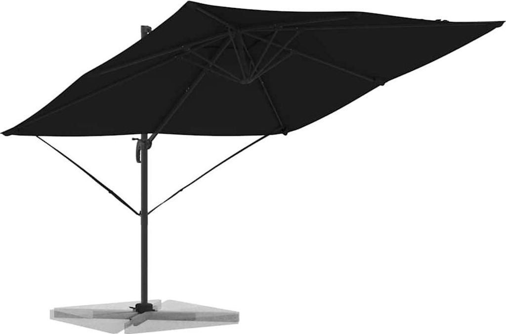vidaXL Roma Parasol Schwarz 286 x 284 x 265 cm Aluminium und Polyester