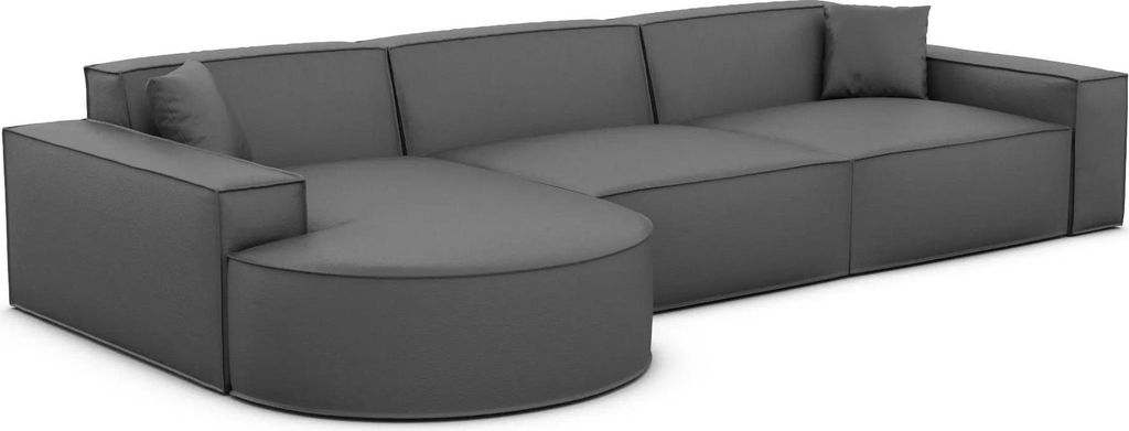 Kunstleder L-Form Sofa Brevia Dunkelgrau Links