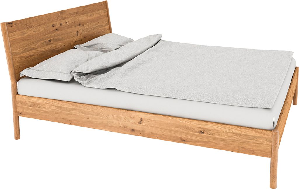 Bettgestell 160x220 cm, Eiche massiv geölt, PORI-165
