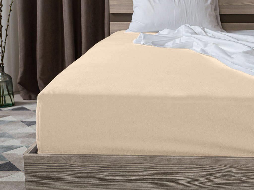 Jersey-Spannbettlaken hellbeige 90x200 Produktbild 