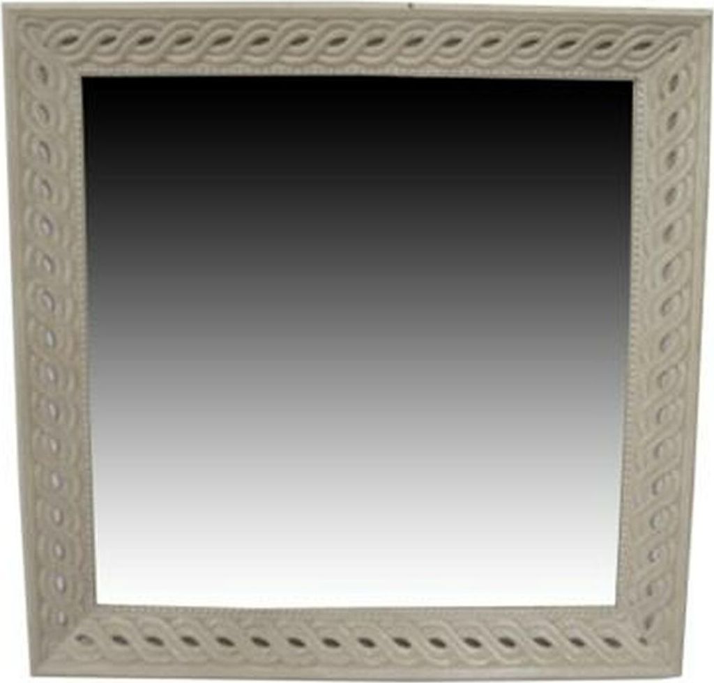 Wandspiegel Home ESPRIT Weiß natürlich Mango-Holz Romantisch 92 x 6 x 92 cm