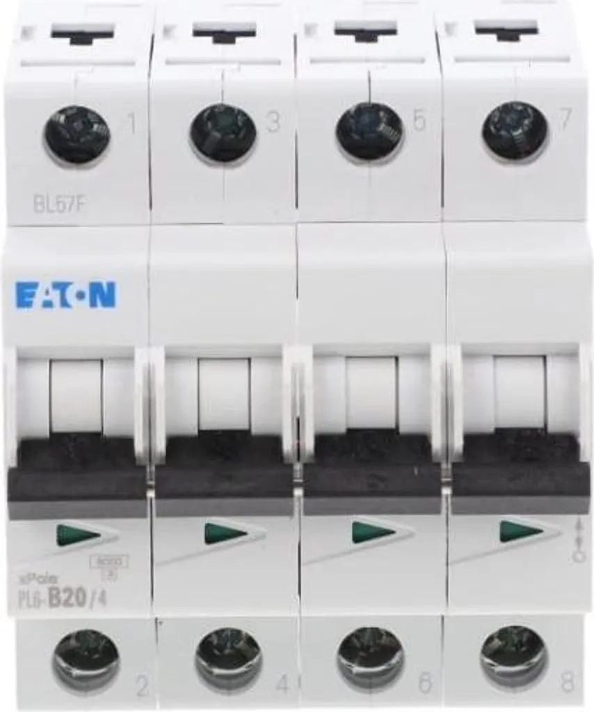 Disjoncteur 6kA 20A 4P Courbe B PL6-B20/4 contre Courts-circuits