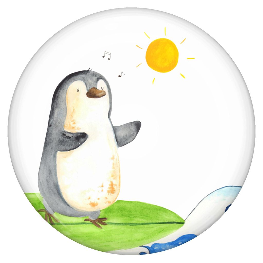 Mr. & Mrs. Panda Button Pinguin Surfer - Weiß - Geschenk, Ansteck Pin, Optimistisch, Wellen Reiten, Portugal, Motiviert, Badge, Sprüche, Surfen, ...