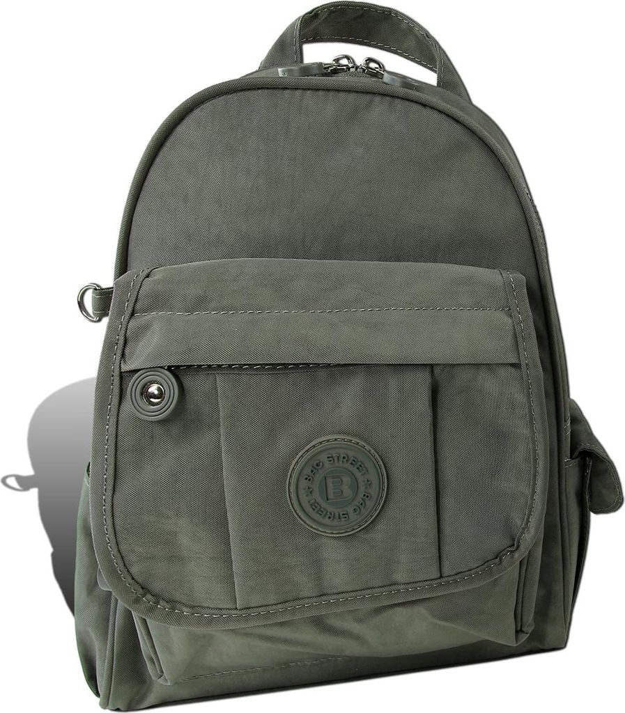 Bag Street Rucksack Crinkle Nylon grau trendiger Damen Cityrucksack D2ORJ201K