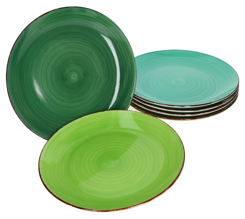 6er Green Speiseteller grüner Landhausstil I Ø 27 cm I Produktbild 