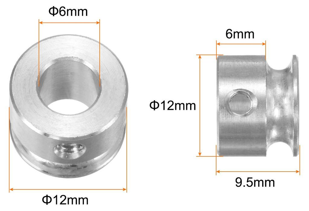 V-Typ Riemenscheibe Keilriemenscheibe 6mm Bohrung 12mm Au?endurchmesser Einzelrille Aluminiumlegierung fš¹r 3MM PolyurethanRundriemen Motorwellen...