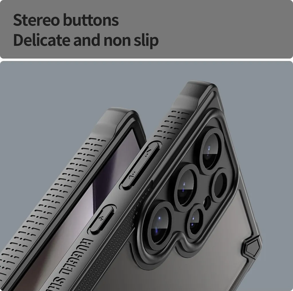 Cover Samsung S24 Ultra Phonesta Nero Semi-Trasparente Armor Antiurto - 6