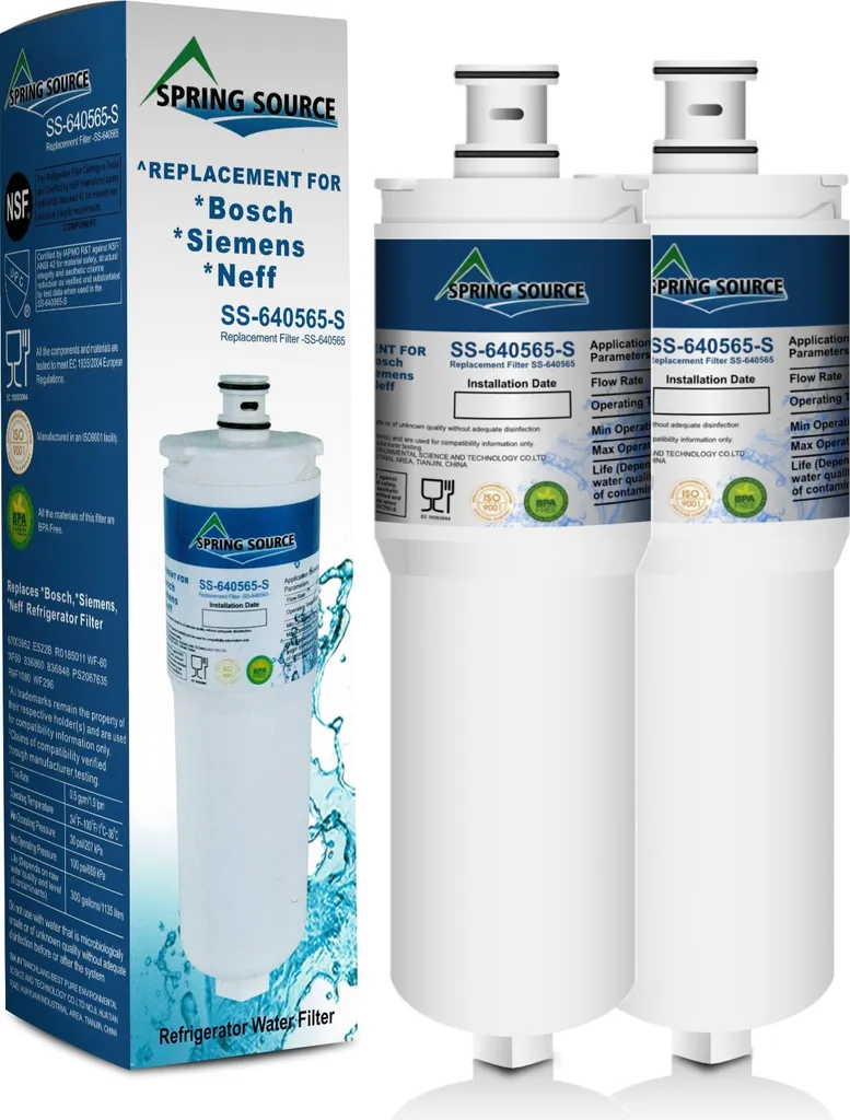 Filtre frigo compatible avec Bosch 640565 et CS-52, charbon actif haute qualité