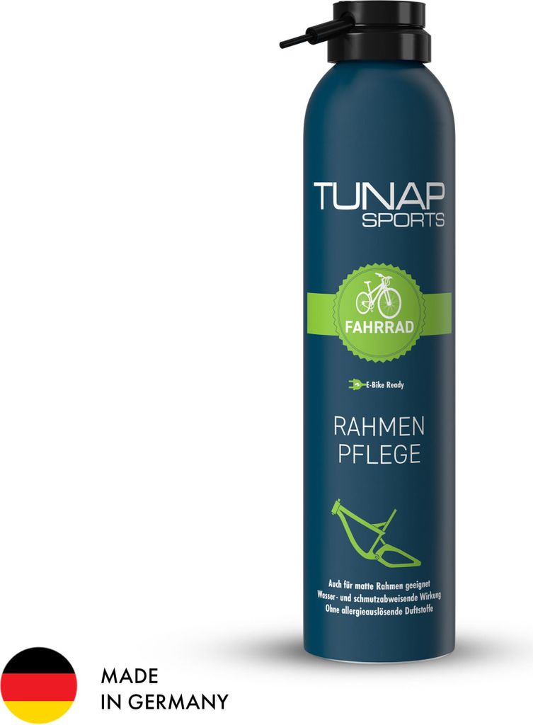 TUNAP Sports Rahmenpflege 300 ml | Spray für Fahrradrahmen & Teile | Für MTB, Rennrad, E-Bike | Mattlack geeignet | Wachs-Schutz & Kratzerfüllun...
