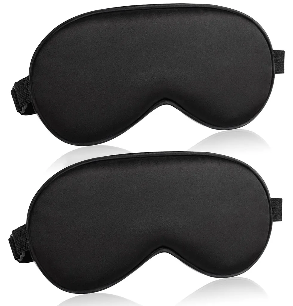 Masque de nuit spécial voyage et sieste - Pack de 2 protections yeux noires