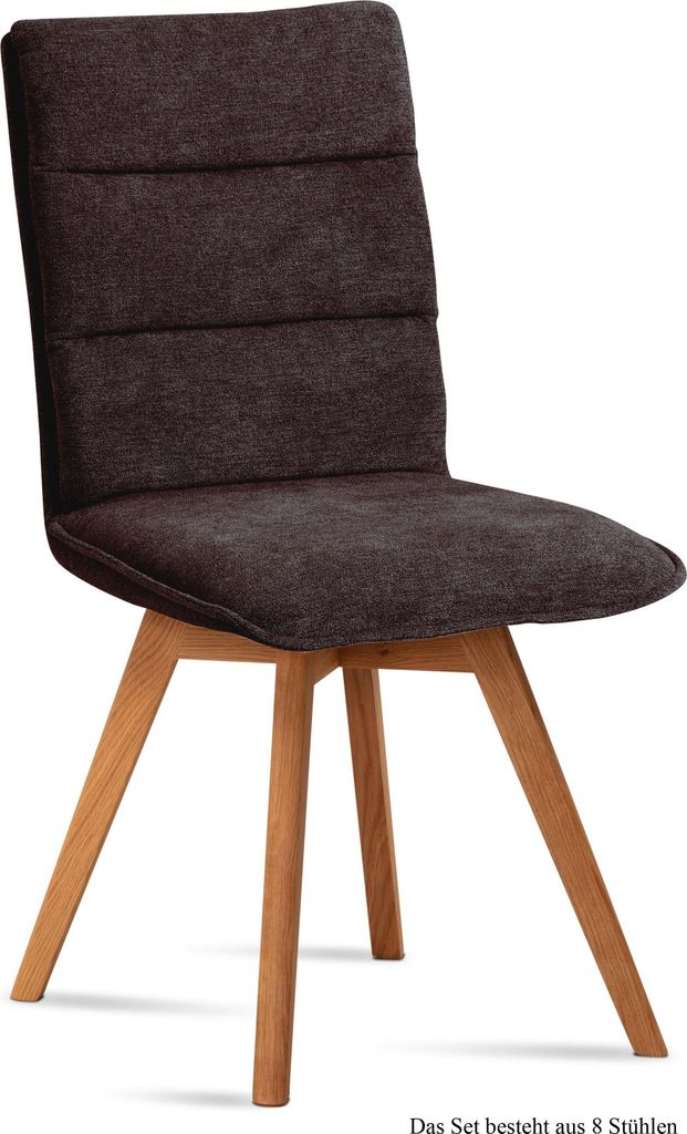 Esszimmerstuhl (8er-Set) Dobra 47x92x60 Eiche geölt/Espresso