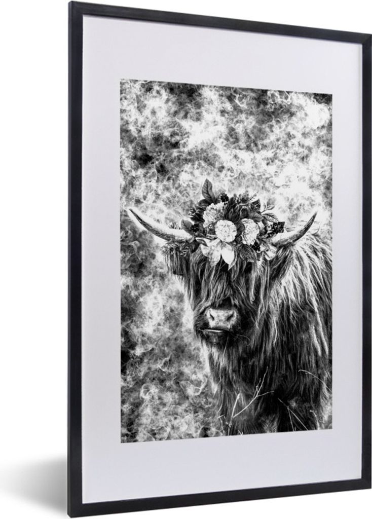 MuchoWow® Gerahmtes Poster Schottischer Highlander mit Produktbild 