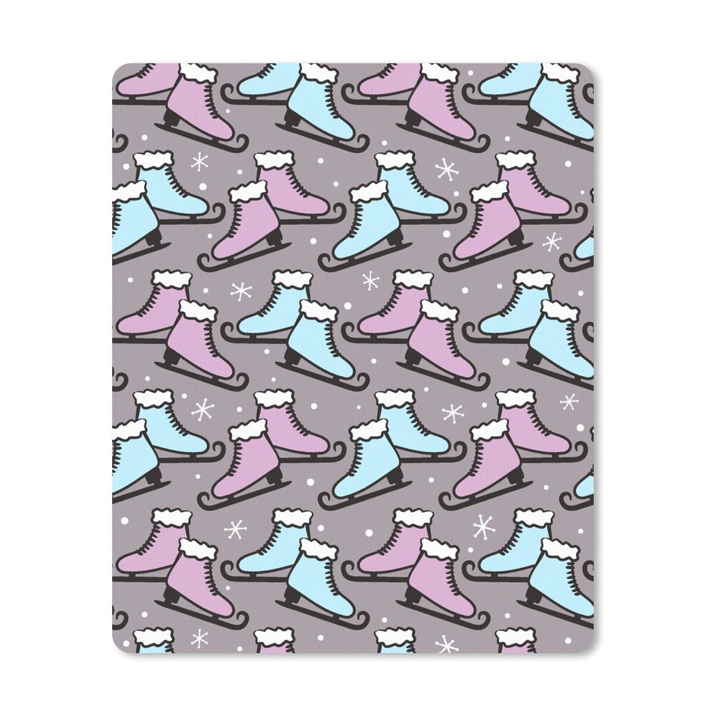 MuchoWow Mauspad Mousepad Schlittschuhe - Muster - Winter 19x23 cm - Mousepads - Maus Mat - Pad - Mausunterlage - Mauspads - Spielen