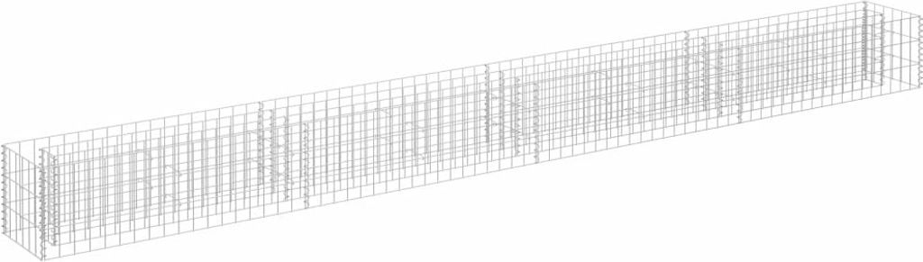 vidaXL Gabbione letto rialzato Acciaio zincato 360×30×30 cm Immagine del prodotto 