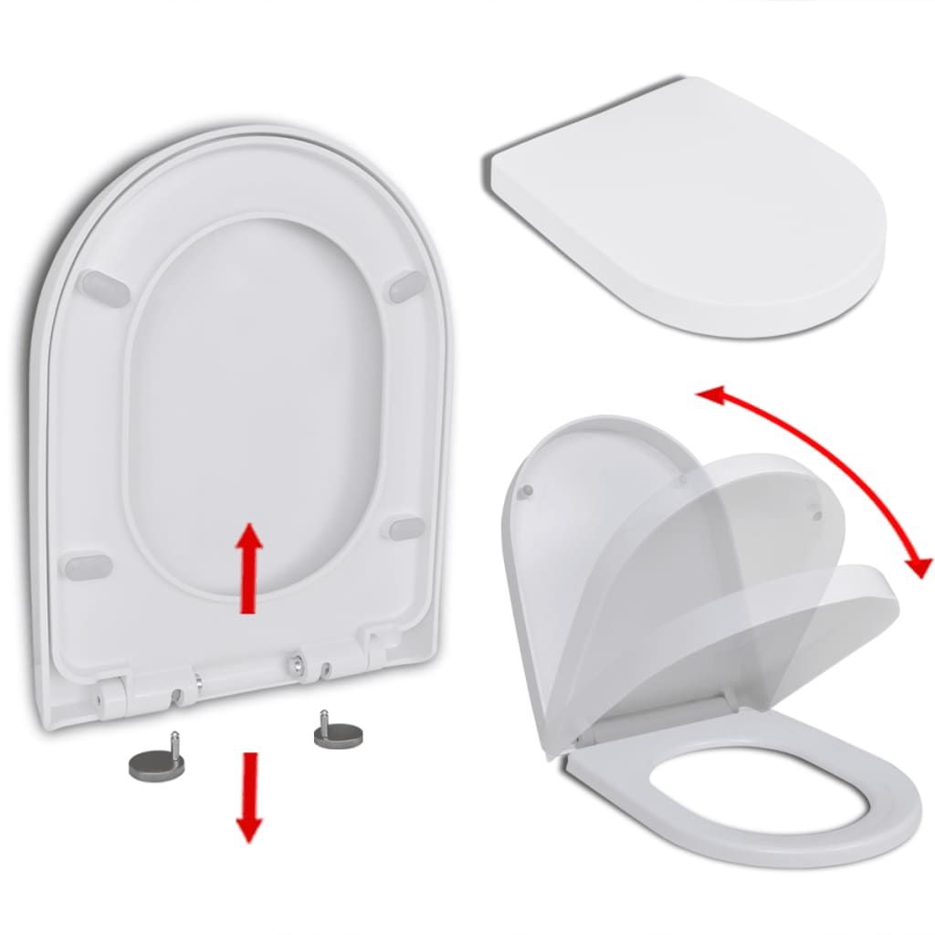 Toilettendeckel WC Sitz mit Absenkautomatik WC Deckel Fachhandelsprodukt in weiß 