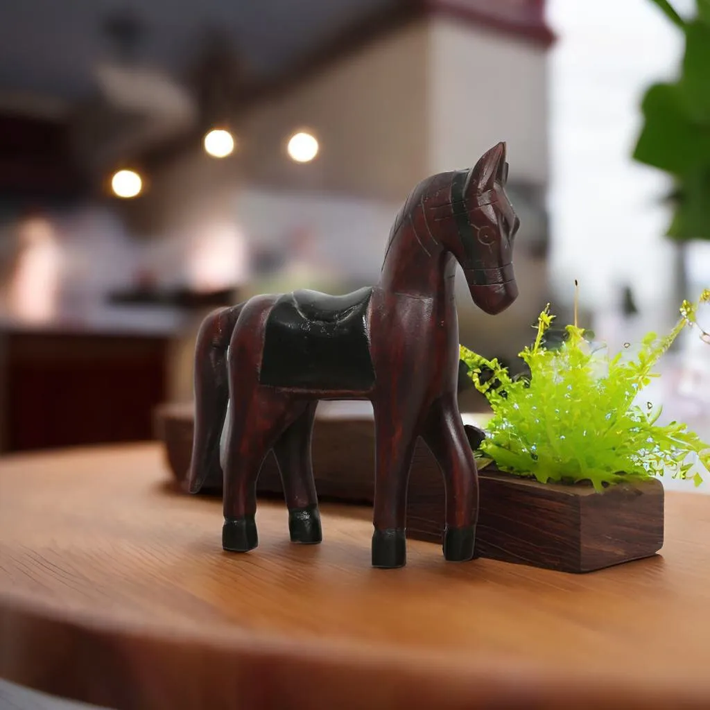 Statua Cavallo a Dondolo Legno Hest - Complemento Arredo Studio - 7