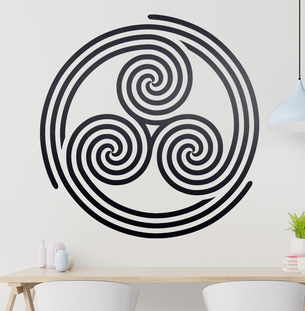 KIWISTAR Triskele Triskell Triskellion Wandtattoo in 6 Größen - Wandaufkleber Wall Sticker - Dekoration, Küche, Wohnzimmer, Schlafzimmer, Badezi...