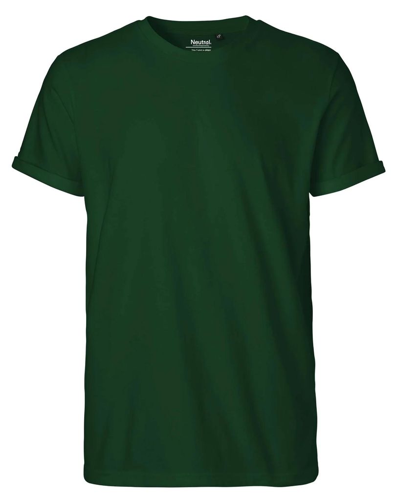 Neutral - T-Shirt für Herren, Krempelärmel LT4119 (L) (Flaschengrün)