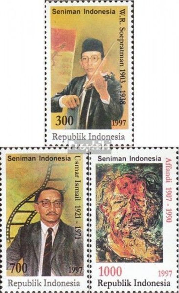 Briefmarken Indonesien 1997 Mi 1691-1693 (kompl.Ausg.) postfrisch Einheimische Künstler