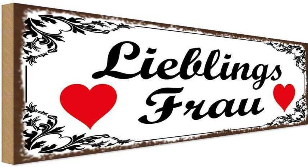 vianmo Holzschild 10x27 cm Libelingsfrau Herz Männer Frauen
