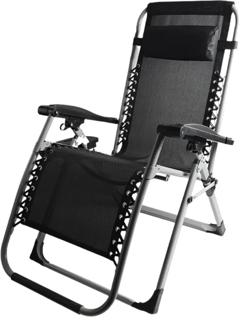 Chaise pliable confortable avec porte-verre pour éviter les sols humides