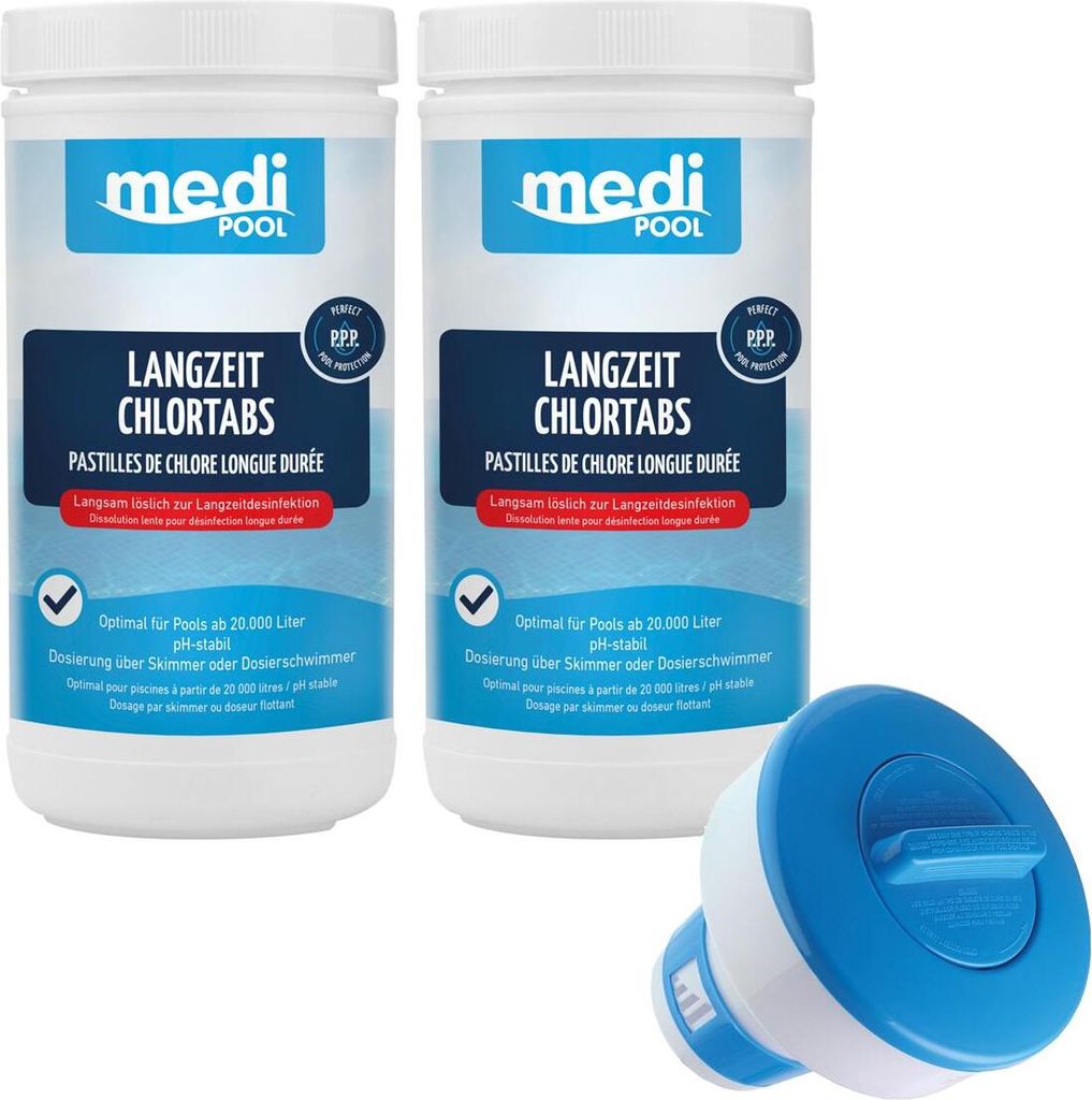 Wasserpflegeset Langzeit ChlorTabs 200g, 2x 1 kg und 1x Produktbild 
