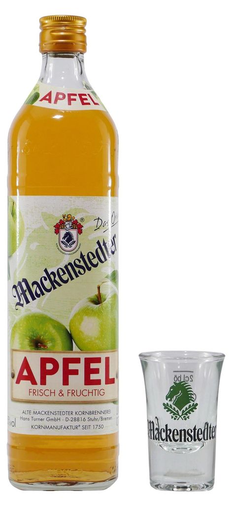 Mackenstedter Apfel Likör mit 6x Shotgläser