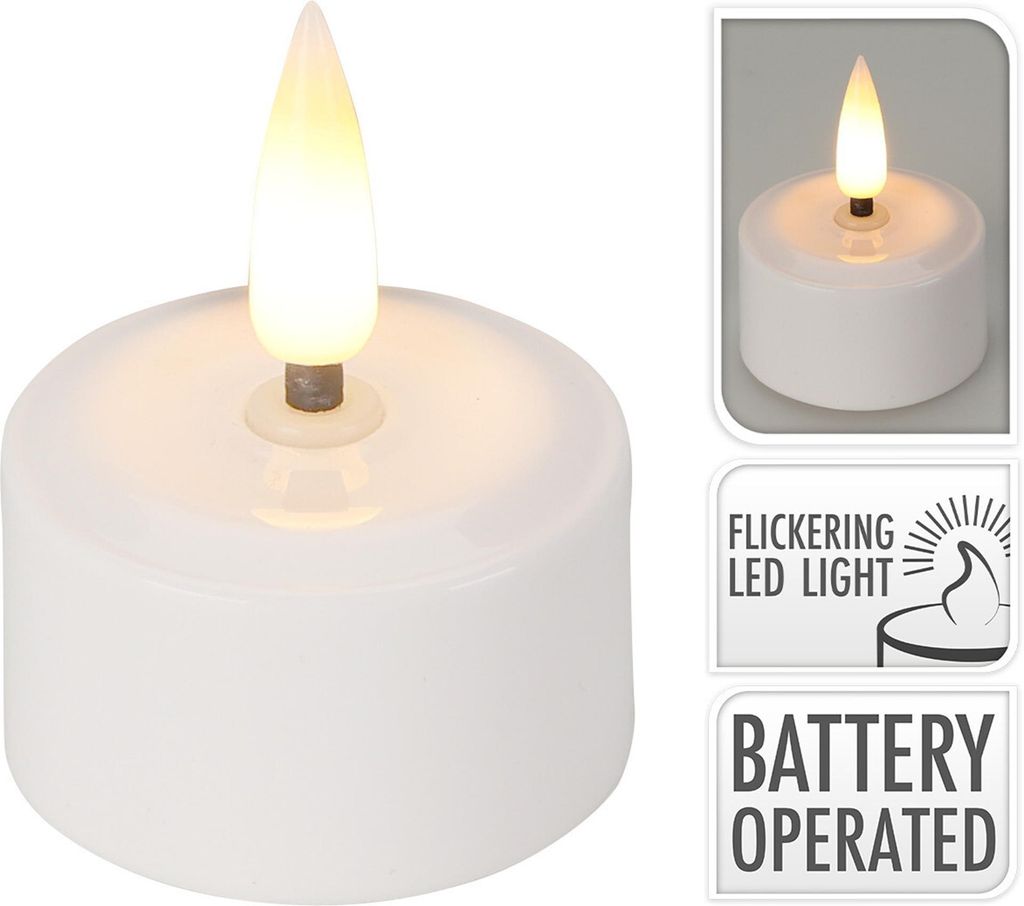 Wiederaufladbare Teelichter mit LED Ø4cm - 4 Teile - Erweiterungsset ohne Ladegerät
