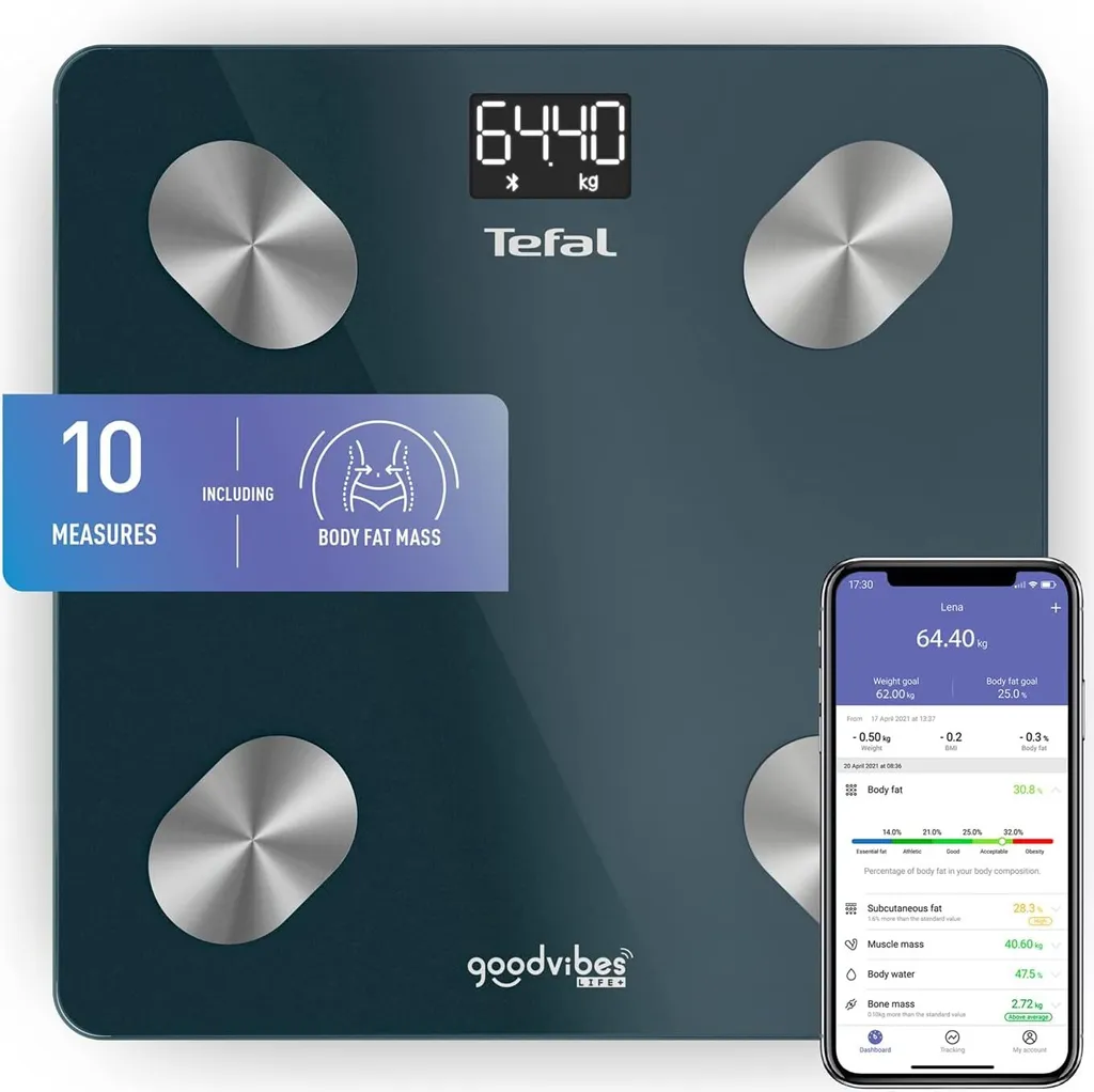 Pèse-personne Tefal Goodvibes Life+ connecté avec Analyse de 10 Indices - 23