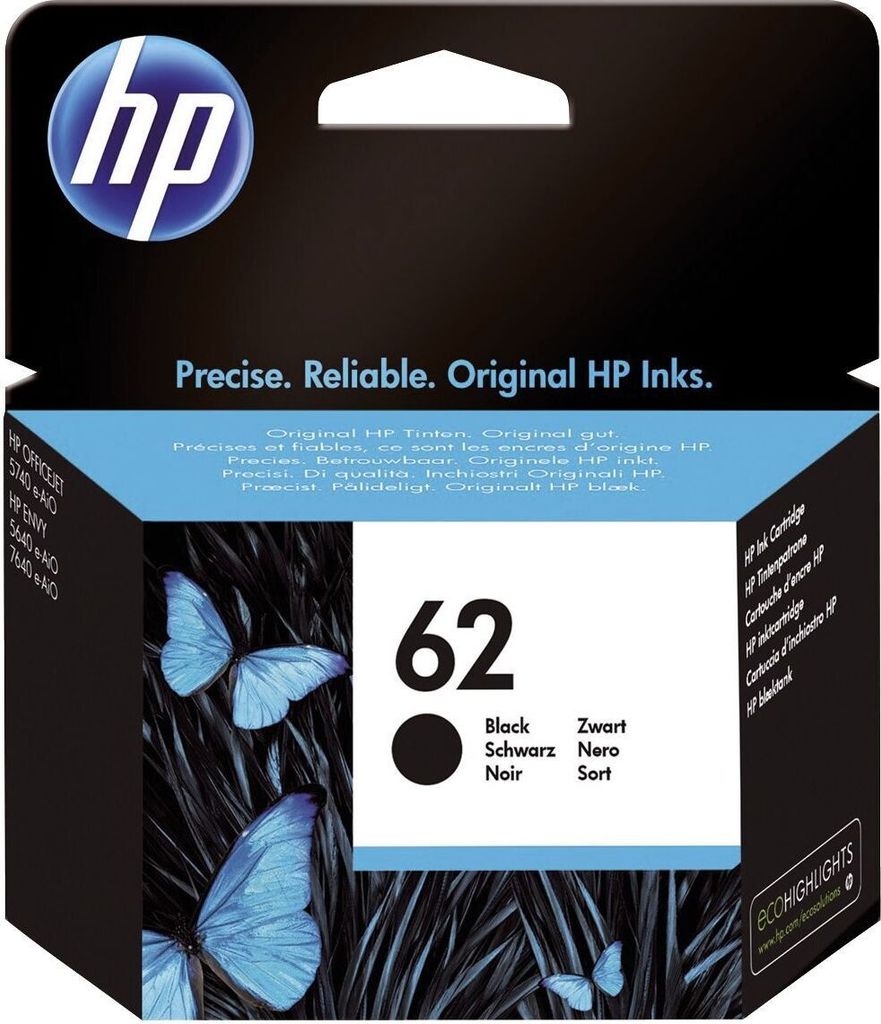 HP 62 Cartuccia originale nera per stampanti Immagine del prodotto 