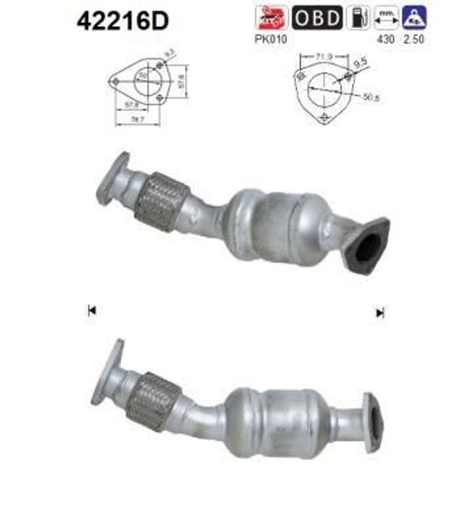AS Katalysator Kat für AUDI A4 Avant (8E5, B6) 42216D Produktbild 