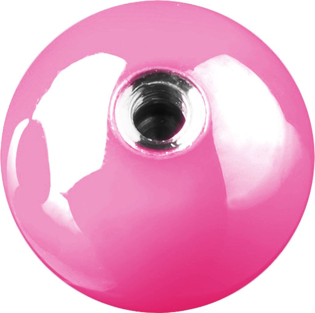 viva-adorno 1,6 x 5,5mm Piercing Schraubkugel Ersatzkugel Hochglänzend Farbig Emailiert Edelstahl-Gewinde verschiedene Farben und Größen Z376,Rosa