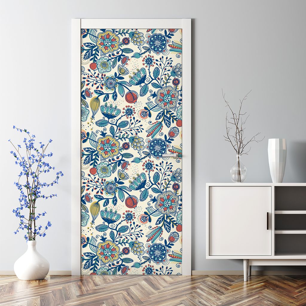 Dekorative Türposter selbstklebend Klebefolie Wandaufkleber Türaufkleber Romantisch Elegant 85 x 200 cm