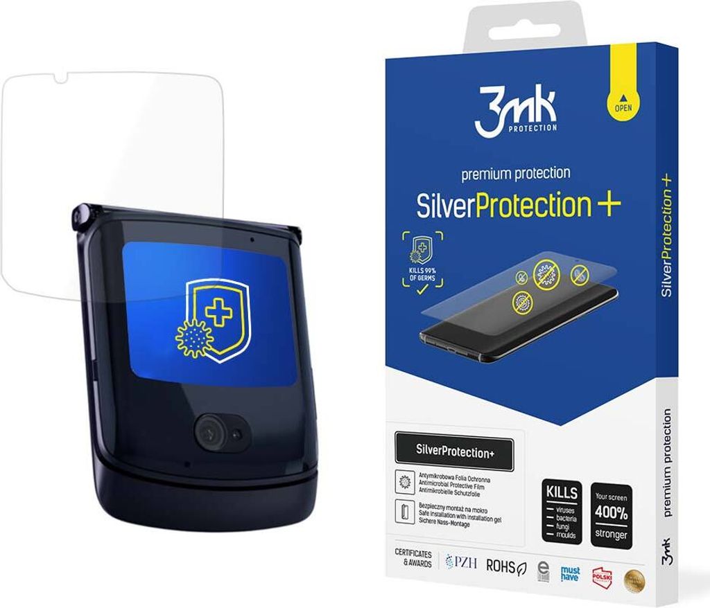 3mk Display Antimikrobielle Schutzfolie SilverProtection+ für Motorola RAZR 5G (Front) 0,21mm Self-Heal