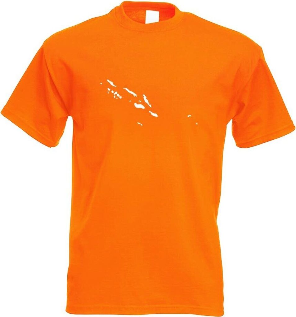 Kiwistar - T-Shirt - orange - Salomonen Umriss Kontur Herren Funshirt Bedruckt Design Sprüche Spruch Motive - mit Motiv Bedruckt - Funshirt Design...