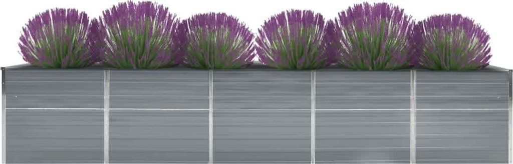 vidaXL Garten-Hochbeet Verzinkter Stahl 400×80×77 cm Grau Produktbild 5