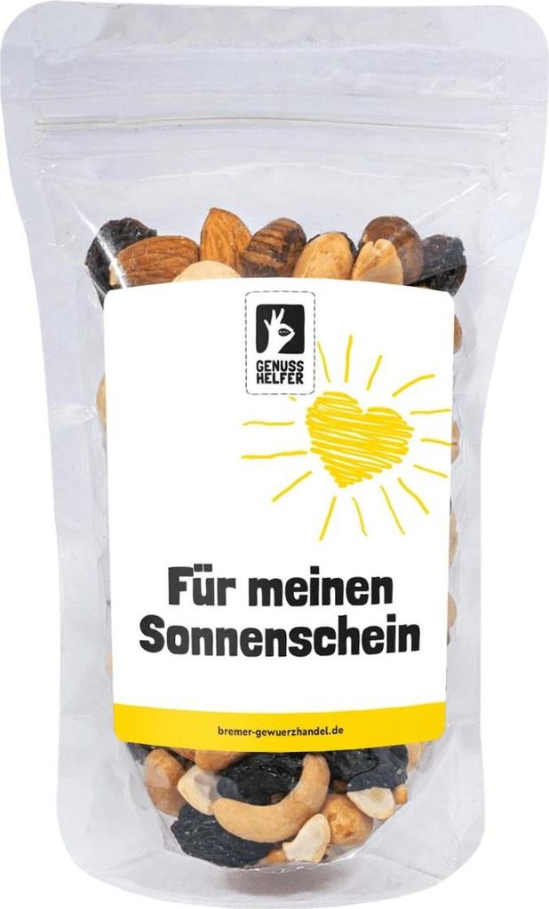 GeNUSSmischung Für meinen Sonnenschein, Nussmix, Studentenfutter mit Spruch, 175g