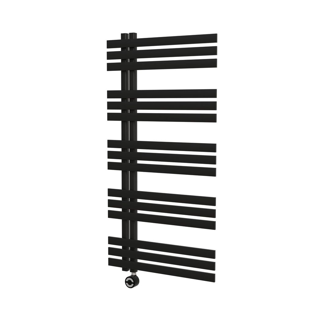 Schulte Badheizkörper IGNIS, 120x60 cm, Schwarz, Anschluss unten links