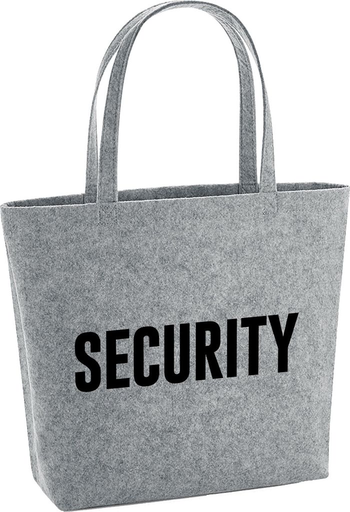 Huuraa Filzshopper Security Schriftzug 22 Liter Grey Melange Filztasche Geschenkidee