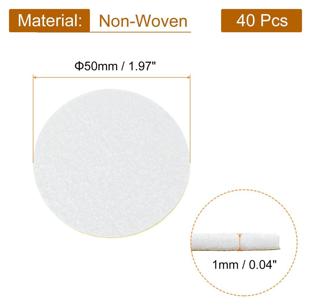 40 Stš¹ck Filzgleiter Selbstklebend, 50mm (2") Wei? Filzgleiter vorgeschnittene 1mm Dicke M?belgleiter fš¹r M?belfš¹?e Stuhlbeine Sofas Handw...