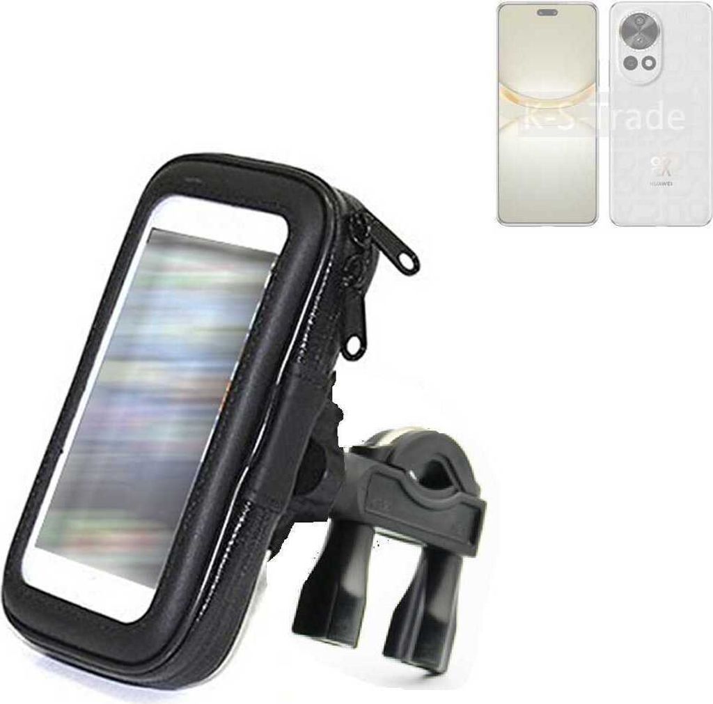 K-S-Trade Fahrrad-Halterung kompatibel mit Huawei nova 12 Ultra Handy-Halterung Halter Lenkstange Fahrradhalterung Motorrad Bike Mount Wasserabweisend