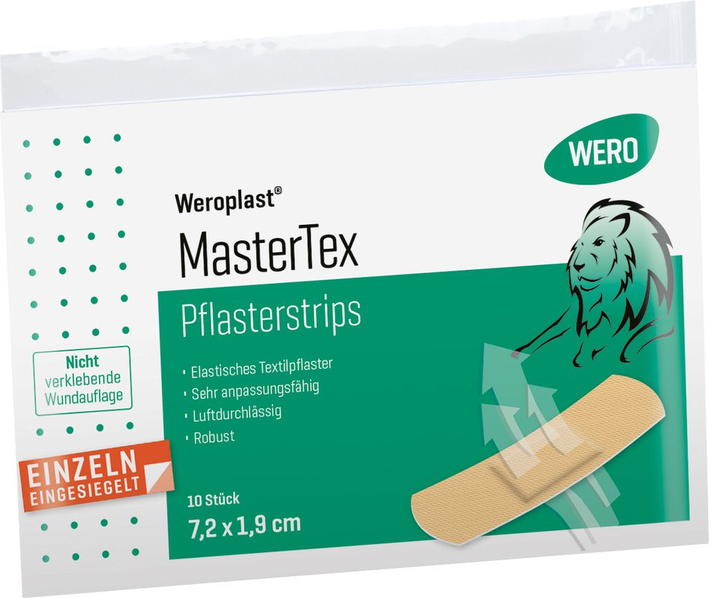 Weroplast MasterTex Pflasterstrips 7,2x1,9cm, 10 Stk/Pkg